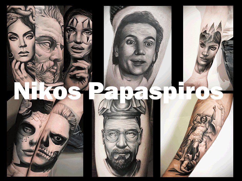 Nikos Papaspiros - Black'n'Grey Realistic Tattoos by Erika und Kurt Tattoos in Dresden